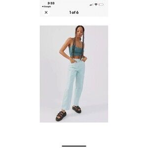 Urban Outfitters BDG Kate Baggy Jean Women’s 27 Light Blue Cargo High Waist